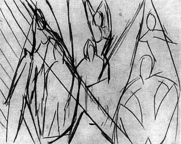 Study for Les Demoiselles d'Avignon, ensemble of seven figures
