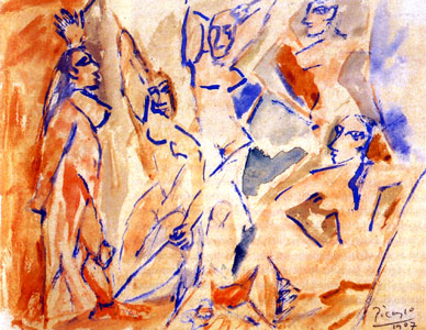 Study for Les Demoiselles d'Avignon, watercolor