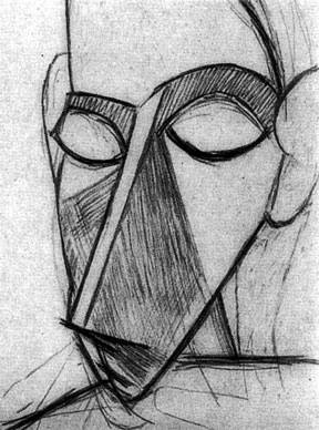 Study for Les Demoiselles d'Avignon, Woman's Head