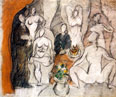 Study for Les Demoiselles d'Avignon, pencil and pastels, 1907