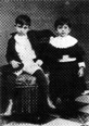 Pablo at seven years old, with Dolorès (Lola)