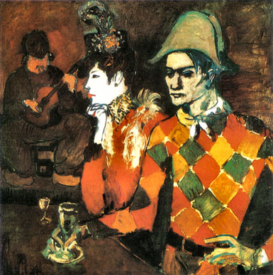 At the Lapin Agile (harlequin with glass), 1905